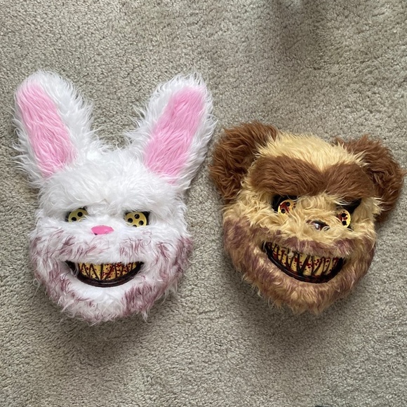 Halloween Bloody Bunny and Bear Masks